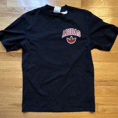adidas Men’s Black Trefoil Logo Graphic Crew Neck Short Sleeve Cotton Tee S
