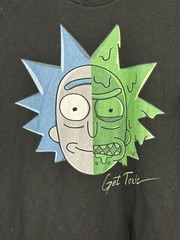 Rick & Morty Shirt Adult Large Black Cartoon Adult Swim Casual Outdoors Mens