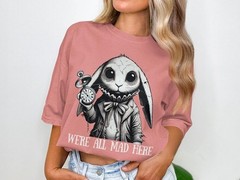 Alice in Wonderland T-Shirt: White Rabbit Mad Hatter Tee