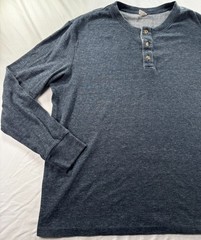 LEVI’S Strauss Henley Mens Sz XXL L/S Shirt Top Blue Thermal