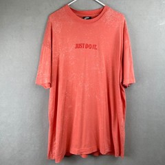 Nike JDI Just Do It Graphic T Shirt Coral Mineral Wash Oversized Distressed L
