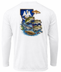 Louisiana Flag Fishing Long Sleeve UPF 50 T-Shirt Angler Boat UV Sun Outdoor