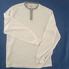 linea uomo Shirt Henley XL Contrasting Collar Thermal Fabric