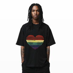Rainbow Heart T-Shirt – LGBTQ Pride Equality Graphic Tee A493