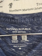Banana Republic Men’s Tech Cotton T-Shirt Blue Moisture Wicking Size M