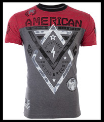 AMERICAN FIGHTER Charcoal Red ALASKA Athletic Graphic T-shirt NWT