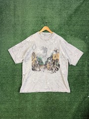 Vtg 90s Acid Washed Tie Dyed Cowboy T Shirt Western Ragtops Sportswear Art XL