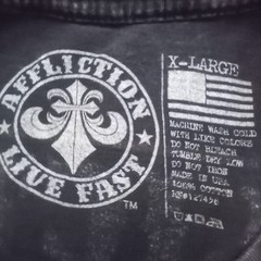 Affliction Shirt Mens XL Black Graphic Skull Streetwear Vintage Style Distressed