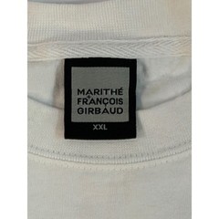 Marithe Francois Girbaud Mens White Graphic T-Shirt XXL Wave Square Print Tee