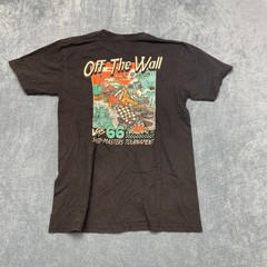 Vans Off The Wall T-Shirt Men Small Black Cotton Dark Wash Graphic Everyday Wear