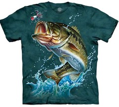 Bass River Fish Fishing Marine Aquatic Ocean Green Mountain Cotton Shirt S-5X
