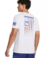 Under Armour Freedom Flag Gradient Men’s T-Shirt 3XL Loose fit White NWT