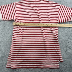 Vintage Willis & Geiger Shirt Mens Large Red White Striped Crew USA Wheres Waldo