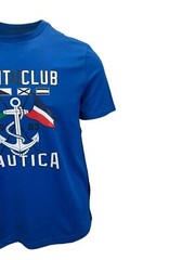 Nautica Men’s Blue T-Shirt Yacht Club Graphic Tee (S08)