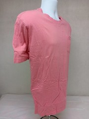 GREG NORMAN MENS LARGE SALMON RED SHORT SLEEVE ALL COTTON TEE WITH SHARK LOGO