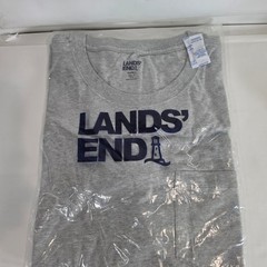 Lands End Super T Shirt Mens 2XL Tall Gray Graphic Pocket Tee 521003 NWT