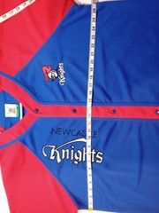 Newcastle Knights Baseball Jersey Blue Red XL Button Up Australian Rugby NRL