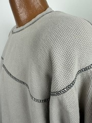 Vintage 90s Waffle-Knit Shirt XXL Tight Fit Contrast Stitch Heavy Cotton MOST