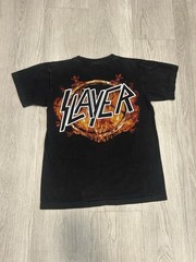 Vintage Slayer T Shirt 90s Green Devil Thrash Metal Slayer The Roxx Medium