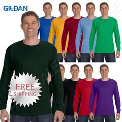 Gildan Mens T-Shirt Long Sleeve Heavy Cotton 5.3 oz S-XL R-G540 5400