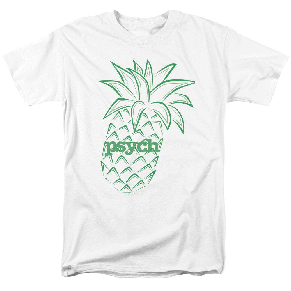 Psych Pineapple Licensed Adult Unisex T-Shirt Regular Fit Tee SM-3X
