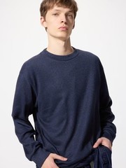 UNIQLO UNISEX Soft Knitted Fleece T-Shirt Soft Smooth Knit-like Texture NEW