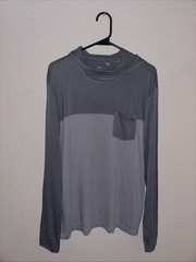 Free Fly Bamboo Hybrid Hoodie Mens Medium Slate Aspen Grey Sun UPF 50+ NWT