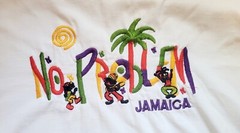 No Problem Jamaica T-Shirt White One Size Pockets Island Tees Free Shipping
