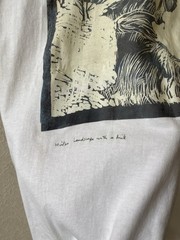 Vintage 1998 Tom Butler Winter Scene With A Mill Art Print T Shirt Graphic Tee