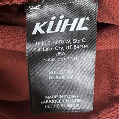 Kuhl Wildfibre Shirt Mens L Red Long Sleeve Organic Cotton Hiking Outdoor