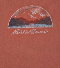 Men’s Eddie Bauer orange short-sleeve cotton graphic T-shirt (XL)