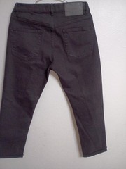 ZARA Women’s Black Denim Jeans Raw Hem 5-Pocket Design Solid Dark Wash