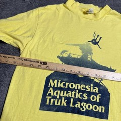 Vintage 70s Wreck Diving Shirt S Micronesia Aquatics of Truk Lagoon WW2 Ships