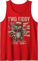 Vintage Raccoon Two Fiddy 250 Year American Anniversary Tank Top