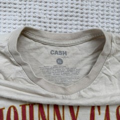 Johnny Cash Shirt Mens XL Beige Country Music Eagle Casual Concert Fest Rodeo