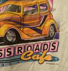 Crossroads Cafe 50s Retro Throwback Shirt XL Street Rod Classic Drag Cars Racing