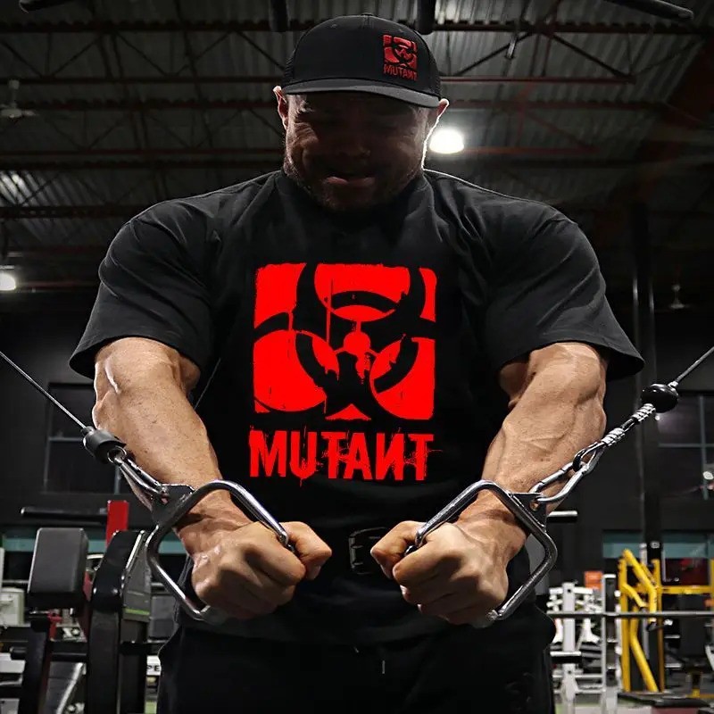 Men’s Sport Workout Gym Loose Fit 100% Cotton T-Shirt Oversized Streetwear Tee