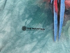 The Mountain Parrot Shirt Mens 2XL Blue Tie Dye Macaw Bird AOP Graphic Tee