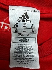Adidas Mens T-Shirt Red Logo 2XL Short Sleeve Crew Neck Cotton Tee