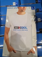 32 Degrees Cool Men’s 3 Pack Short Sleeve Crew Neck Shirt, White, Size L