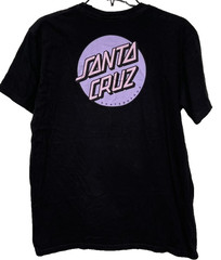 VTG Santa Cruz Skateboards Mens L T-shirt Graphic Black Purple Pink other Dot