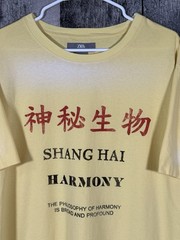 Zara Man Shanghai Edition Yellow T-shirt Size XL Harmony