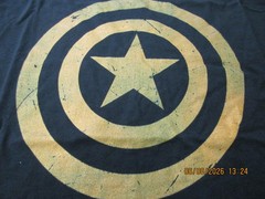 New Captain America Marvel Distressed Shield Black Mens Size XL FREE Ship