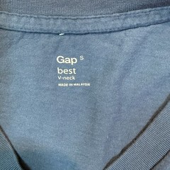 GAP Men’s Size Small Blue Short Sleeve V-Neck Plain Tee Solid Flat Front