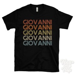 GIOVANNI REPEATED RETRO STYLE T-SHIRT mens & womens novelty cool name gift