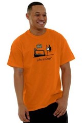 Life is Crap Treadmill Funny Adult Sarcastic Womens or Mens Crewneck T Shirt Tee