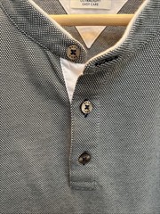 Brax Men’s Feel Good Henley Long Sleeves XL Ultralight, Easy Care, Gray/Blue