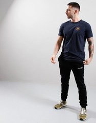 Fjallraven L94402 Mens Dark Navy Cotton Blens Logo T Shirt Size M