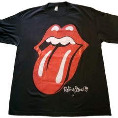 Vintage Rolling Stones Shirt XL Black Steel Wheels Tour 1989 USA