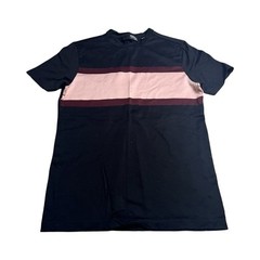 MURANO Liquid Luxury Slim Fit Pink BLACK Color Block T-Shirt Size Small
